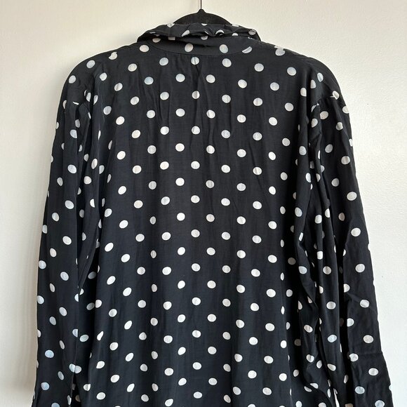 Vintage Black Polka Dot Blouse Cardigan - Picture 4 of 5